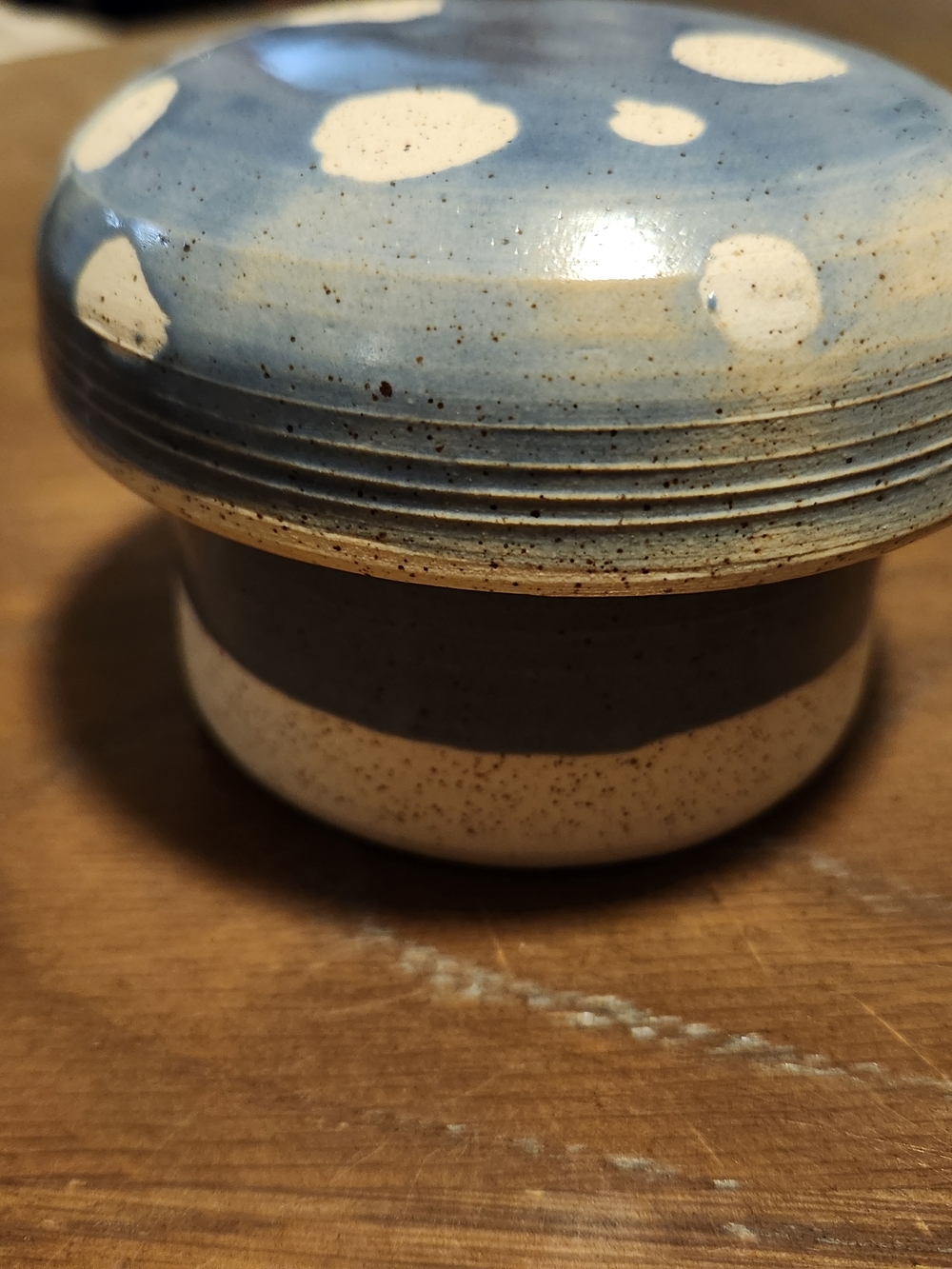 Handcrafted Blue Ceramic Butter Keeper